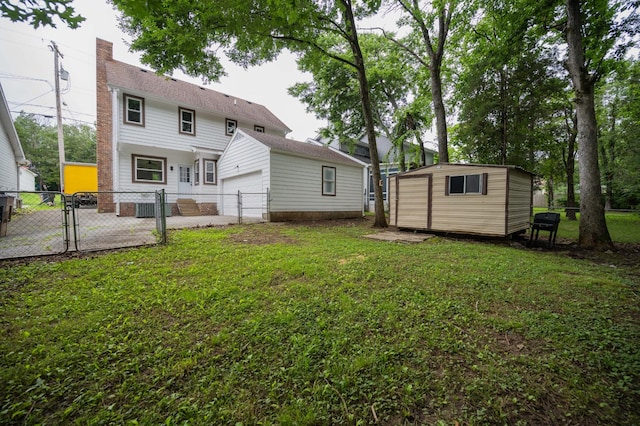 4037 Calumet Dr, Antioch, TN 37013 - rear view of property featuring a shed, a chimney, and a gate