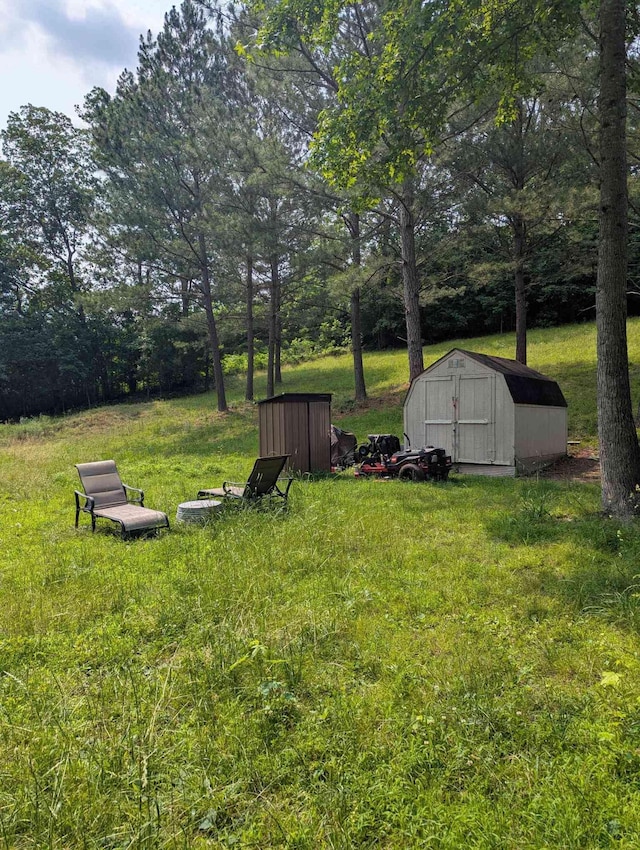 304 Fox Hollow Rd, Goodspring, TN 38460 - view of grassy yard with a shed