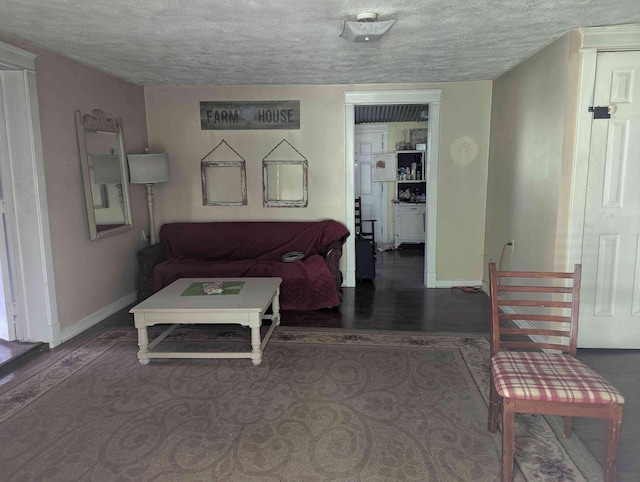 304 Fox Hollow Rd, Goodspring, TN 38460 - living room with a textured ceiling and wood finished floors