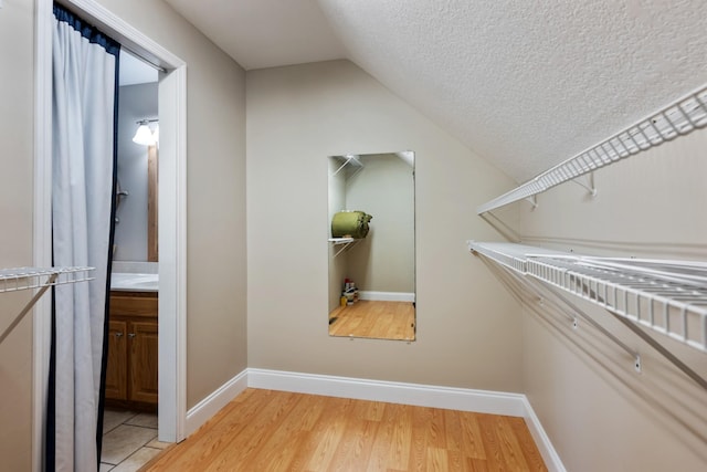165 Kangaroo Ridge Rd, Byrdstown, TN 38549 - walk in closet with vaulted ceiling and light wood-style floors