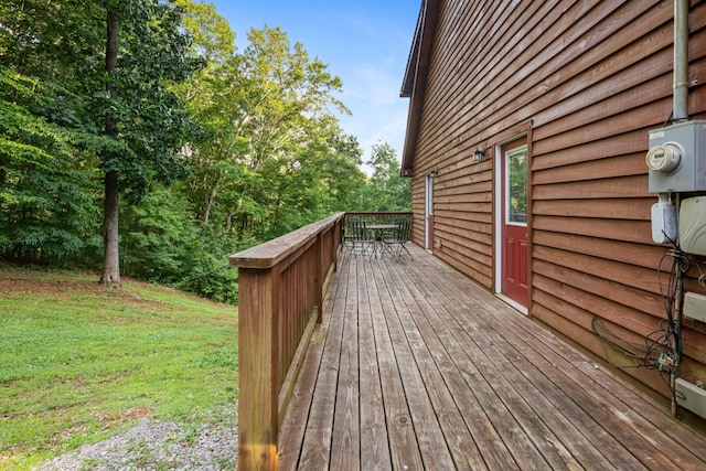 165 Kangaroo Ridge Rd, Byrdstown, TN 38549 - wooden terrace with a lawn