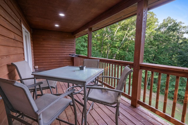 165 Kangaroo Ridge Rd, Byrdstown, TN 38549 - wooden terrace featuring outdoor dining space