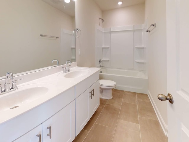 1334 Beasley Blvd, Mount Juliet, TN 37122 - full bathroom featuring tile patterned flooring, double vanity, and washtub / shower combination