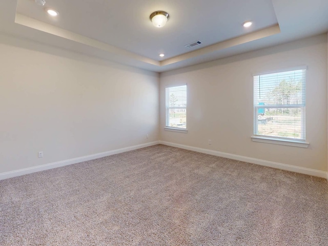 1334 Beasley Blvd, Mount Juliet, TN 37122 - spare room with a tray ceiling, carpet floors, and recessed lighting