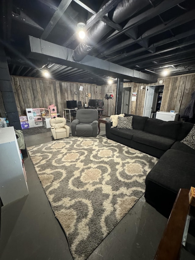 1304 Ellington Dr, Lafayette, TN 37083 - finished basement with wooden walls