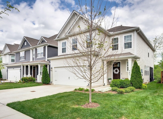 141 Foxhall Dr, Spring Hill, TN 37174 - view of front of property featuring concrete driveway, an attached garage, and a front yard