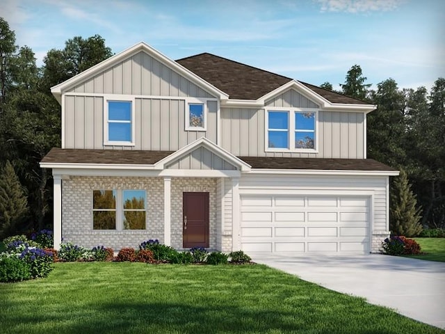 1332 Beasley Blvd, Mount Juliet, TN 37122 - view of front of house featuring board and batten siding, driveway, an attached garage, and a front yard