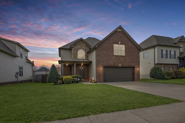 3722 Windhaven Ct, Clarksville, TN 37040 - traditional-style house with brick siding, driveway, and a garage
