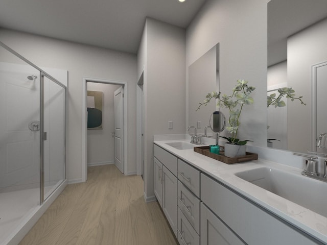 1517 Bear Branch Trce, Columbia, TN 38401 - bathroom with double vanity and a shower stall