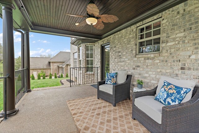 1005 Brittain Downs Dr, Nolensville, TN 37135 - view of patio / terrace featuring ceiling fan