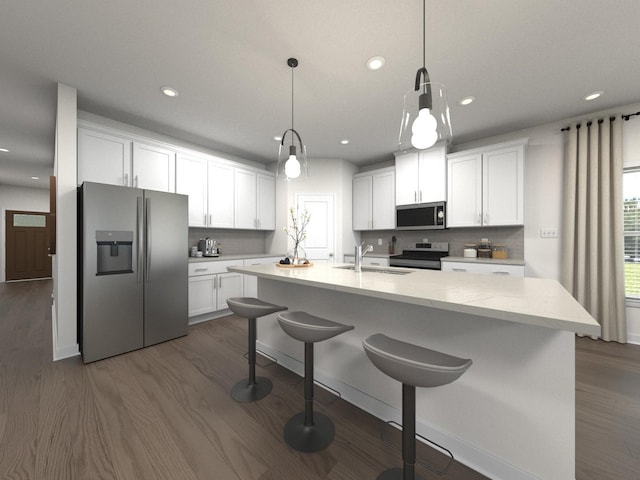 1331 Beasley Blvd, Mount Juliet, TN 37122 - kitchen featuring stainless steel appliances, recessed lighting, dark wood-type flooring, and backsplash