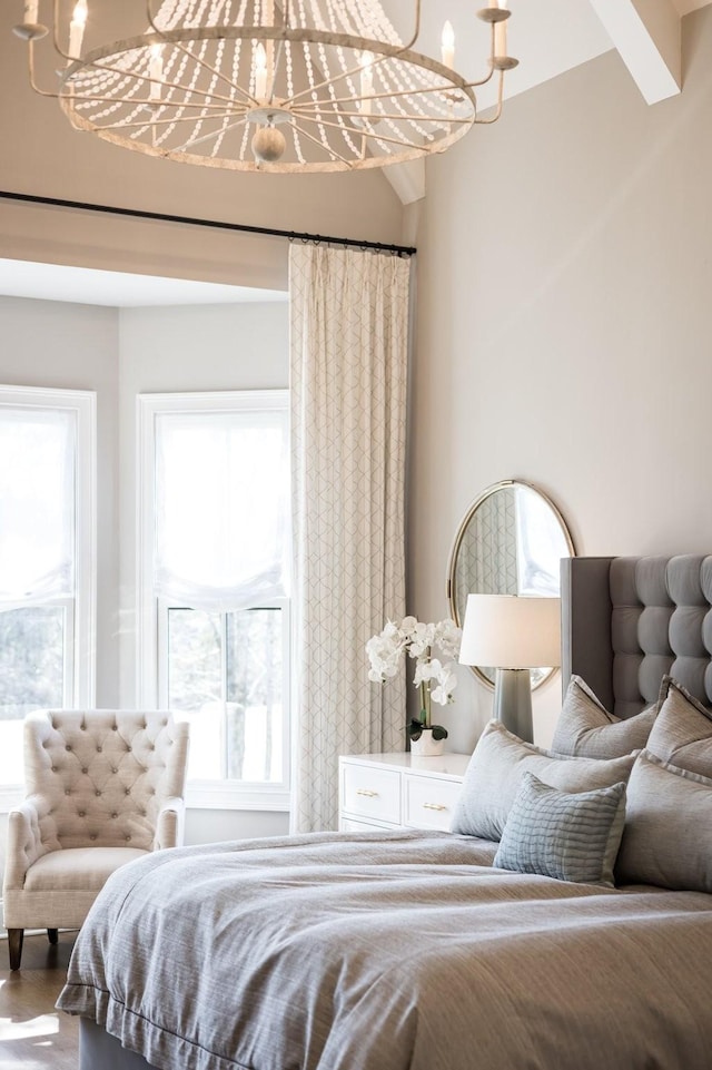 7521 Whiskey Rd, College Grove, TN 37046 - bedroom featuring a chandelier