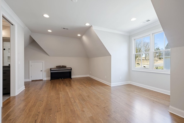 7521 Whiskey Rd, College Grove, TN 37046 - additional living space with wood finished floors, recessed lighting, and lofted ceiling