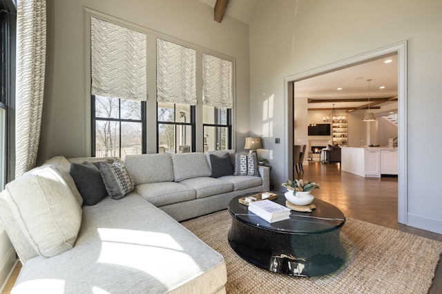 7521 Whiskey Rd, College Grove, TN 37046 - living area with recessed lighting and parquet floors