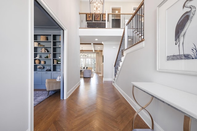 7521 Whiskey Rd, College Grove, TN 37046 - entrance foyer featuring a chandelier and stairway