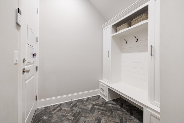 7521 Whiskey Rd, College Grove, TN 37046 - mudroom featuring baseboards and lofted ceiling