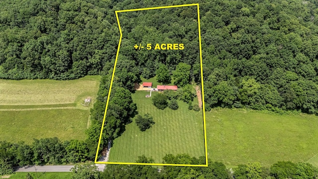 330 Cascade Hollow Rd, Normandy, TN 37360 - overview of rural landscape with property boundaries highlighted and a forest