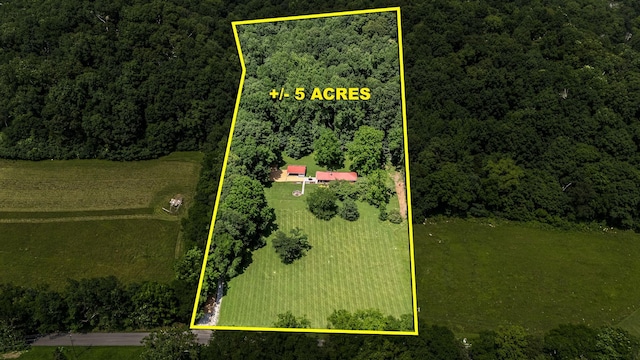 330 Cascade Hollow Rd, Normandy, TN 37360 - view of rural area with a heavily wooded area and property boundaries highlighted