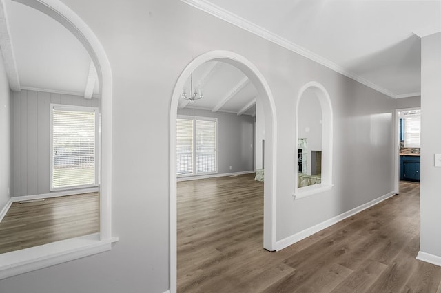 4052 Port Cleburne Ln, Hermitage, TN 37076 - corridor with wood finished floors, plenty of natural light, and crown molding