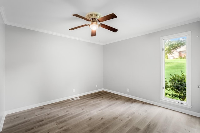 4052 Port Cleburne Ln, Hermitage, TN 37076 - spare room featuring crown molding, wood finished floors, and a ceiling fan