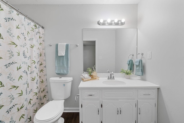 758 Spees Dr, Clarksville, TN 37042 - full bathroom with vanity, a shower with shower curtain, and wood finished floors