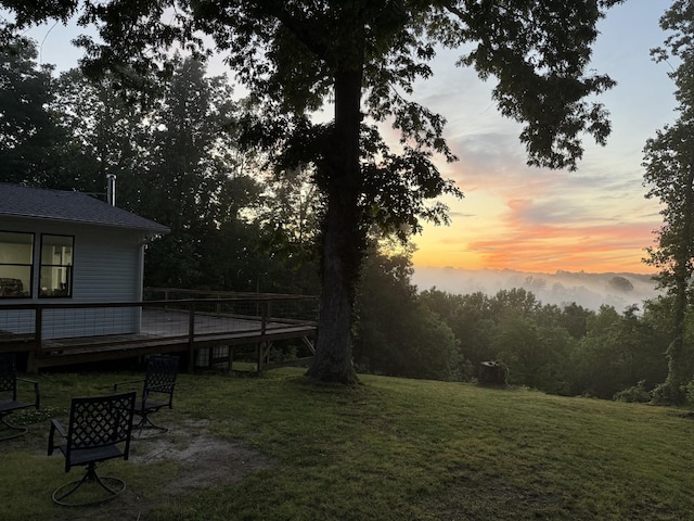 779 Dogwood Dr, Erin, TN 37061 - view of green lawn featuring a deck