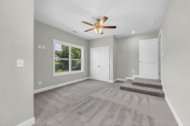 582 Pongracz Way, Clarksville, TN 37042 - unfurnished bedroom with carpet floors, ceiling fan, a closet, and recessed lighting