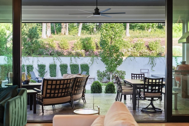 8227 Heirloom Blvd, College Grove, TN 37046 - view of patio featuring outdoor dining space and ceiling fan