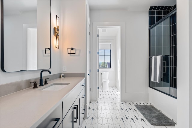 8227 Heirloom Blvd, College Grove, TN 37046 - bathroom featuring vanity and enclosed tub / shower combo
