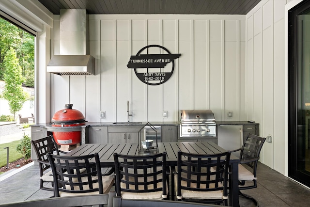 8227 Heirloom Blvd, College Grove, TN 37046 - view of patio with outdoor dining area and an outdoor kitchen