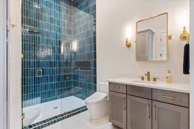 8227 Heirloom Blvd, College Grove, TN 37046 - bathroom with vanity and a shower stall