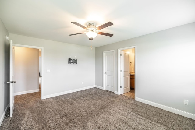 2075 Downstream Dr, Ashland City, TN 37015 - unfurnished bedroom featuring carpet floors, a ceiling fan, and ensuite bathroom