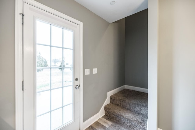 2071 Downstream Dr, Ashland City, TN 37015 - doorway with stairway and wood finished floors