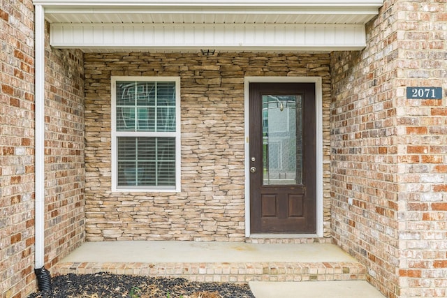 2071 Downstream Dr, Ashland City, TN 37015 - doorway to property with brick siding