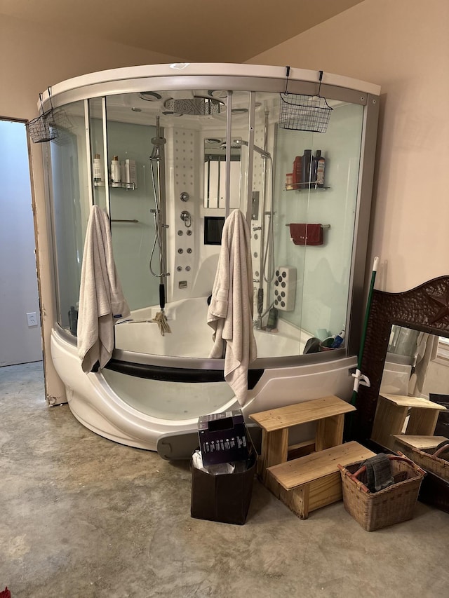 201 Summit Dr, Linden, TN 37096 - bathroom with concrete flooring and a shower