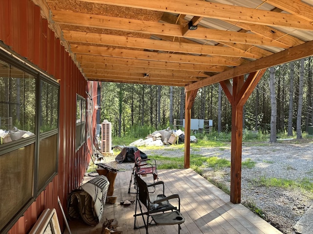 201 Summit Dr, Linden, TN 37096 - view of patio / terrace featuring a wooden deck and a forest view