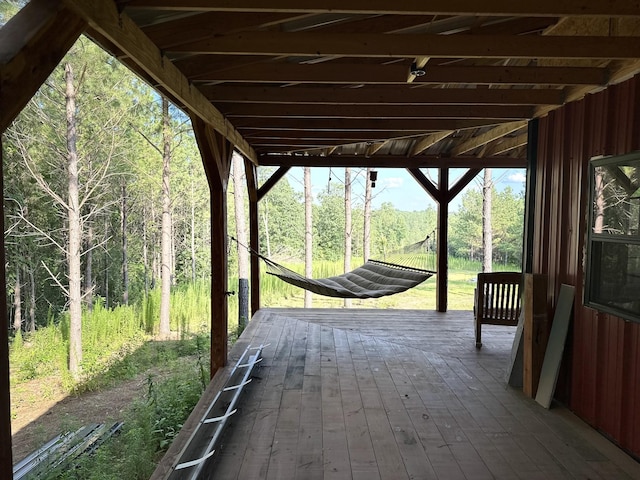 201 Summit Dr, Linden, TN 37096 - wooden terrace featuring a wooded view