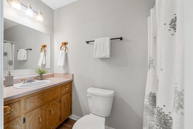 1066 Shadow Ridge Ave, Oak Grove, KY 42262 - bathroom featuring vanity, wood finished floors, and a shower with shower curtain