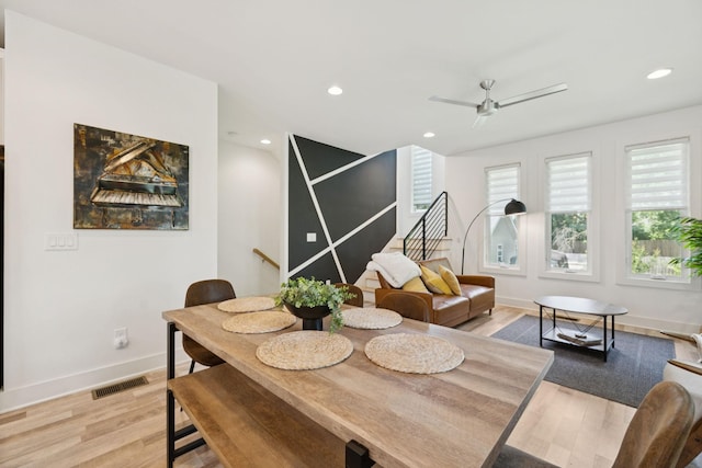 1111 Baptist World Center Dr Unit 5, Nashville, TN 37207 - dining space with light wood-style flooring, recessed lighting, healthy amount of natural light, and ceiling fan