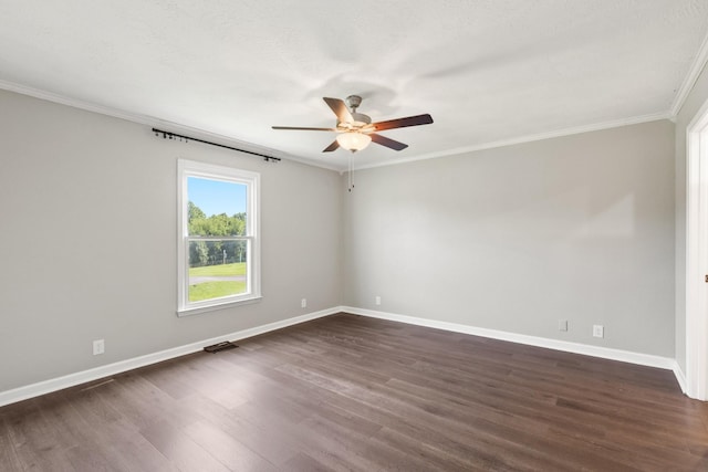 8205 Brownstone Ext, Cross Plains, TN 37049 - spare room featuring a ceiling fan, dark wood finished floors, and ornamental molding