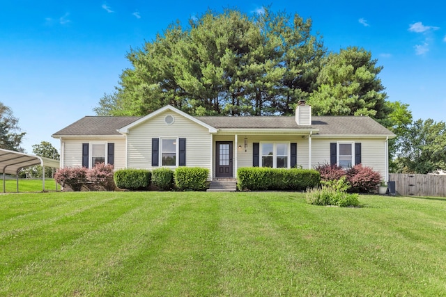 8205 Brownstone Ext, Cross Plains, TN 37049 - single story home with a chimney and a carport