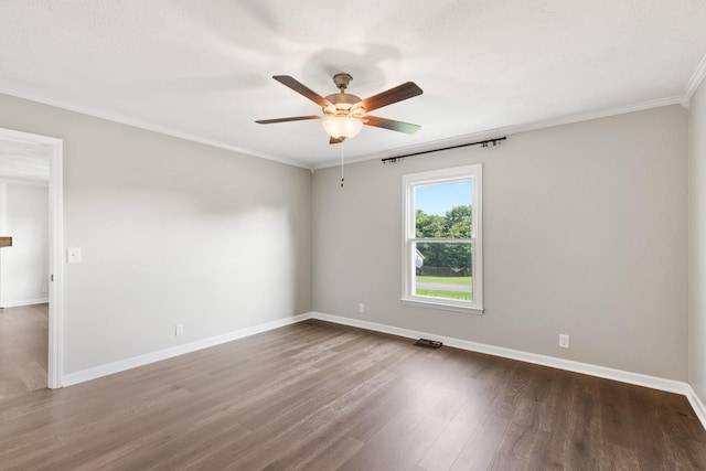 8205 Brownstone Ext, Cross Plains, TN 37049 - empty room with a ceiling fan, dark wood-style flooring, and ornamental molding
