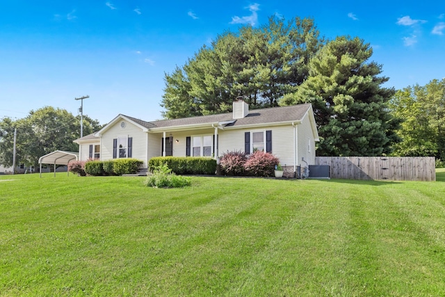 8205 Brownstone Ext, Cross Plains, TN 37049 - ranch-style home featuring a chimney and a detached carport