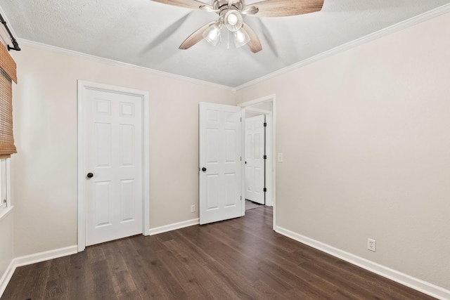 8205 Brownstone Ext, Cross Plains, TN 37049 - unfurnished bedroom with dark wood-style flooring, crown molding, and a ceiling fan
