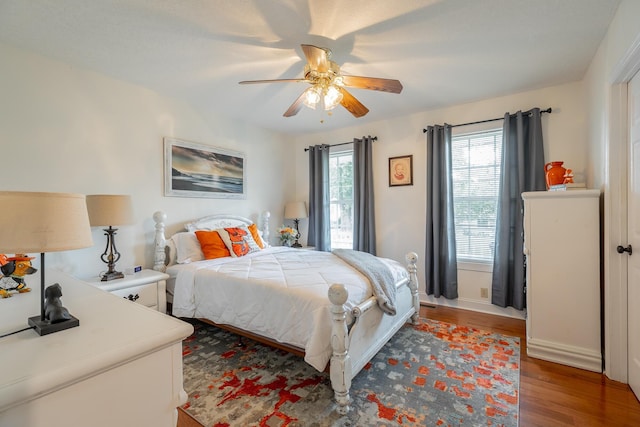 78 Gray Rd, Signal Mountain, TN 37377 - bedroom featuring light wood-style flooring, multiple windows, and ceiling fan