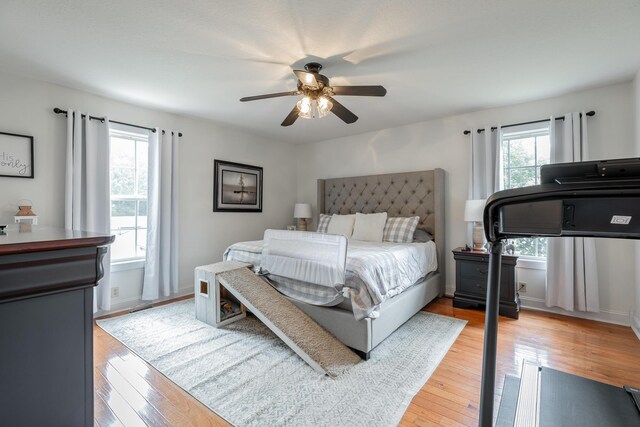78 Gray Rd, Signal Mountain, TN 37377 - bedroom featuring light wood-style floors and ceiling fan
