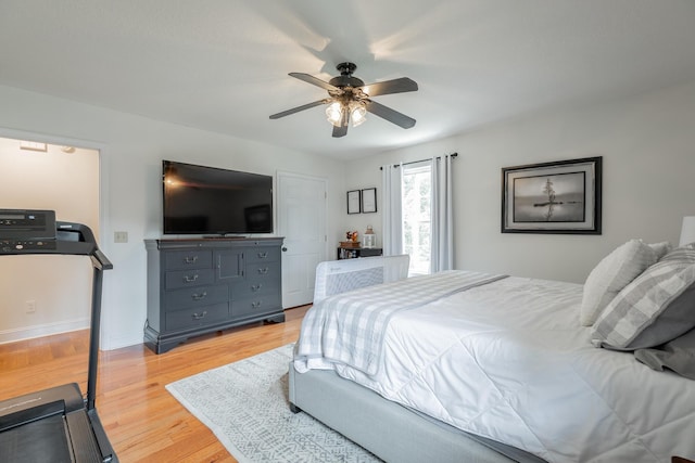 78 Gray Rd, Signal Mountain, TN 37377 - bedroom featuring light wood-style flooring and ceiling fan