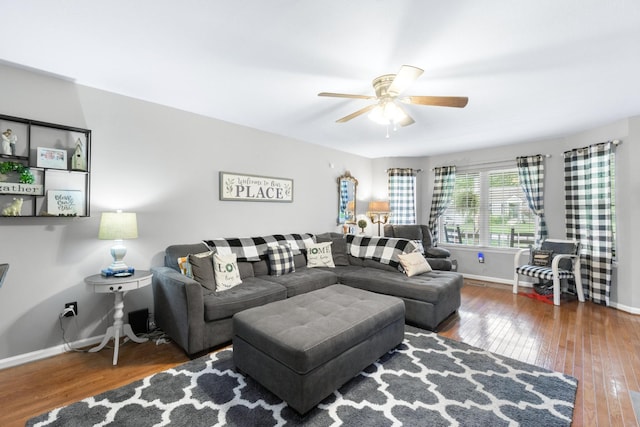 8202 Iris Rd, Chattanooga, TN 37421 - living area with a ceiling fan and hardwood / wood-style flooring