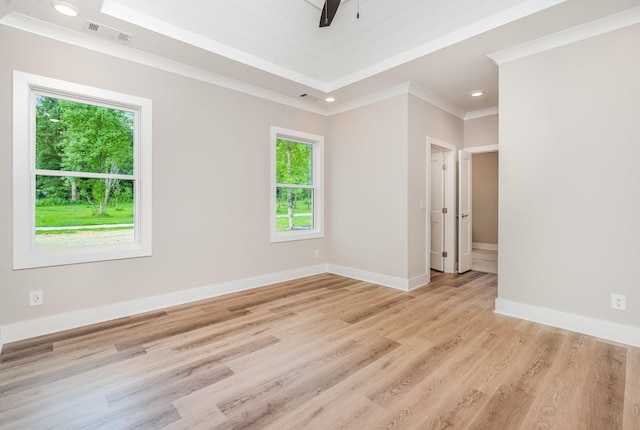 408 Harsh Ln, Castalian Springs, TN 37031 - empty room featuring light wood-type flooring, ornamental molding, recessed lighting, and ceiling fan