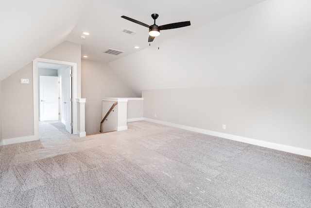 408 Harsh Ln, Castalian Springs, TN 37031 - bonus room with vaulted ceiling, carpet floors, recessed lighting, and ceiling fan
